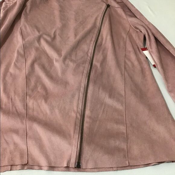 MOTE Pink Faux Suede Drape Jacket New - Picture 4 of 6